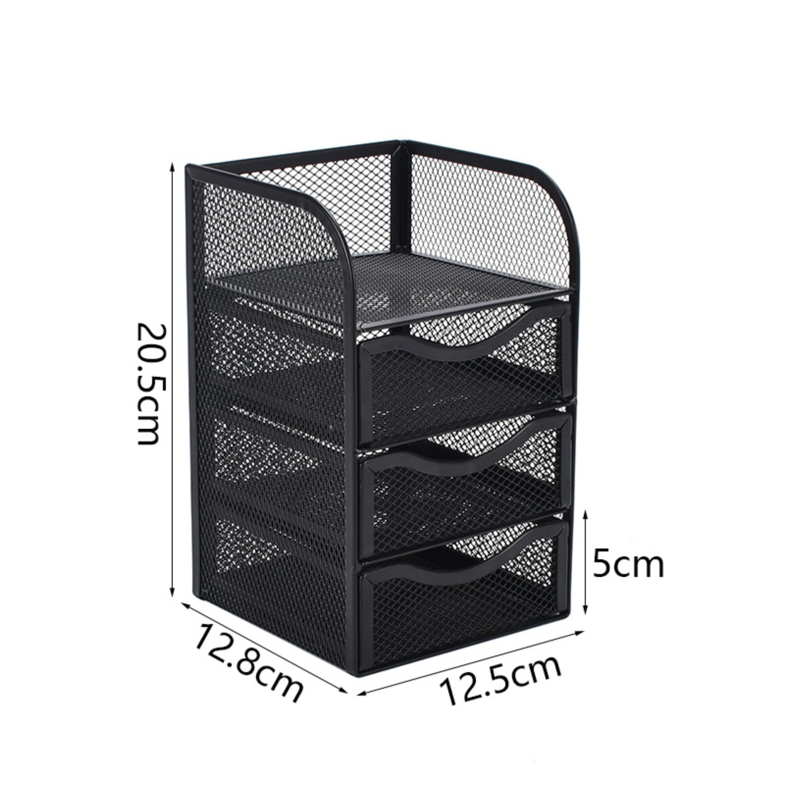 Schreibtisch-Organizer aus Metall mit 3 Schubladen – Mesh Desktop-Aufbewahrung