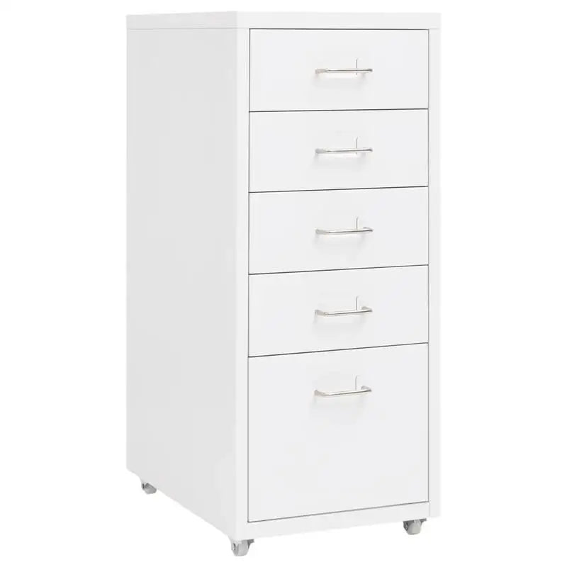 Rollcontainer 28 × 41 × 69 cm – Aktenschrank für Büro und Homeoffice, Weiß
