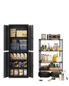 Metall-Aktenschrank 40 × 60 × 180 cm mit 4 Türen und 2 Schlössern – 5 Ebenen, Schwarz